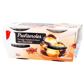 Auchan Profitrol Dessert with Chocolate 90g - buy, prices for Auchan - photo 1