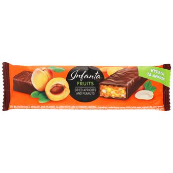 Батончик Vale Infanta Fruits з курагою та арахісом глазурований 40г - купити, ціни на Епіцентр FOOD - фото 1