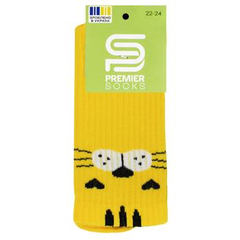 Носки подростковые Premier Socks Тигр с резинкой и сеткой по стопе высокие р.22-24 - купить, цены на NOVUS - фото 1