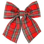 Bona Di Decorative Bow in Checkered Pattern 16cm Red