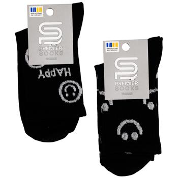 Носки Premier Socks Смайли женские высокие черный р.23-25