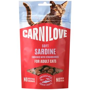 Ласощі для котів Carnilove Soft Snack із сардиною та полуницею 50г - купити, ціни на MasterZoo - фото 1