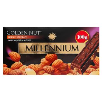 Шоколад черный Millennium Gold Nut с целым миндалем 100г - купить, цены на КОСМОС - фото 1