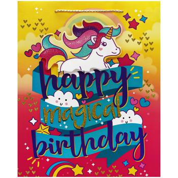 Пакет для подарунку Happycom Преміум День народження 18х32х10см - купити, ціни на МегаМаркет - фото 3