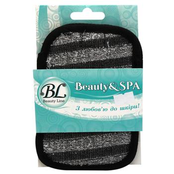 Мочалка-мішечок Beauty Line бавовняна вугілля SPA 412257 - купити, ціни на - фото 1