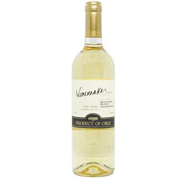 Вино Winemaker Sauvignon Blanc-Chardonnay белое полусладкое 12% 0,75л - купить, цены на Восторг - фото 1