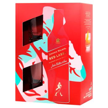 Віскі Johnnie Walker Red Label подарунковий набір 40% 0,7л