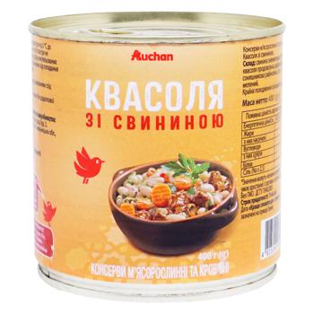 Квасоля Ашан зі свининою 400г - купити, ціни на Auchan - фото 1