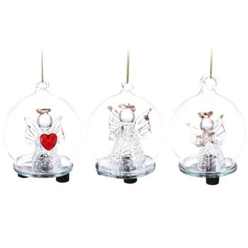 Подвеска Koopman Ангел в шаре с подсветкой 7,5см в ассортименте