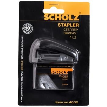 Степлер Scholz №10 8 аркушів Чорний - купить, цены на Auchan - фото 1