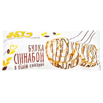 Novo-Bavarskyi Khlibozavod Cinnabon in White Glaze 180g - buy, prices for Supermarket "Kharkiv" - photo 1