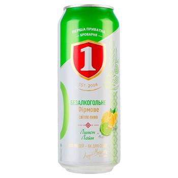 Persha Privatna Brovarnya Lemon-Lime Non-alcoholic Light Beer 0.5l - buy, prices for MegaMarket - photo 1