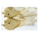 Decoris Golden Birds Decorationon Clip 4.5x11cm 2pcs