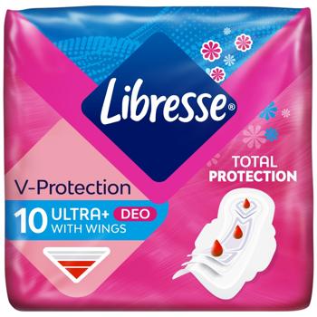 Прокладки гігієнічні Libresse Ultra Normal Soft Deo 10шт - купити, ціни на Cупермаркет "Харків" - фото 1