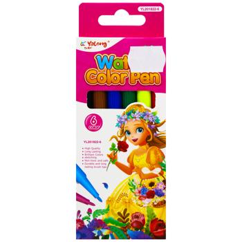 Набор фломастеров Yalong Water Color Pen 6 цветов - купить, цены на - фото 3