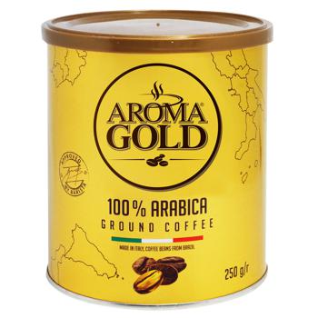 Кава Aroma Gold 100% Arabica мелена 250г - купити, ціни на ЕКО Маркет - фото 1