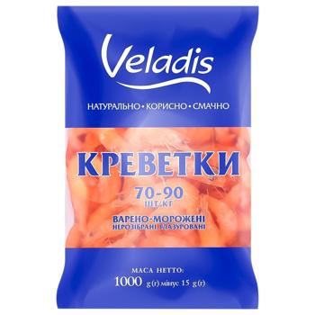 Креветки Veladis нерозібрані глазуровані варено-морожені 70/90 1кг - купити, ціни на КОСМОС - фото 2