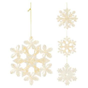 Koopman Snowflake Pendant 12cm in assortment