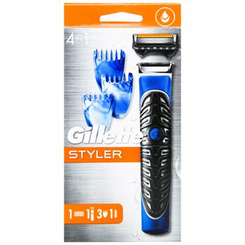 Бритва-стайлер Gillette Fusion5 ProGlide Styler 1 змінний картридж +3 насадки для моделювання бороди та вус