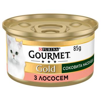 Корм вологий Gourmet Gold Соковита Насолода з лососем для дорослих котів 85г - купити, ціни на КОСМОС - фото 2