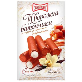 Сырки глазированные Злагода Творожные батончики с ароматом карамели и ванили 23% 120г - купить, цены на Идеал - фото 3