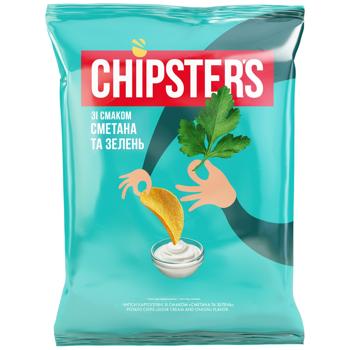 Чипси Chipster's картопляні зі смаком сметани із зеленню 120г - купити, ціни на МегаМаркет - фото 1