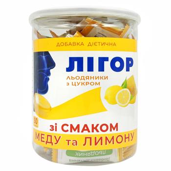 Добавка дієтична Лігор Льодяники зі смаком меду та лимону 50шт - купити, ціни на КОСМОС - фото 1