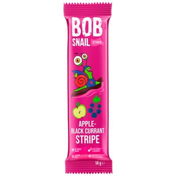 Цукерка Bob Snail Яблучно-чорносмородиновий страйп 14г