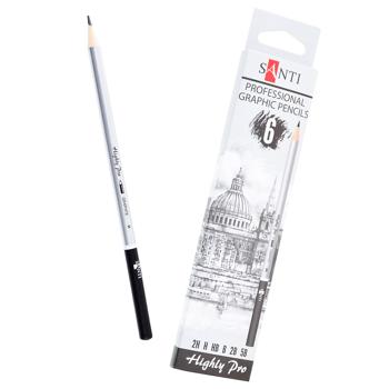 Santi Highly Pro Set of Graphic Pencils 2H-5B 6pcs - buy, prices for - photo 5