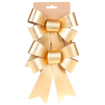 Bona Di Set of Satin Decorative Bows 14x20cm 2pcs Gold - buy, prices for - photo 1