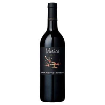 Вино Philippe de Rothschild Merlot красное сухое 14% 0,75л - купить, цены на МегаМаркет - фото 1