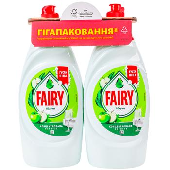 Рідина для посуду Фейрі 2х900мл Зелене яблуко - купити, ціни на Восторг - фото 1