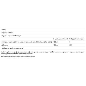 R-липоевая кислота Doctor's Best с биоусилением Na-RALA 100мг 60 капсул - купить, цены на Biotus - фото 3