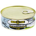 Fish sardines Baltic fish canned 240g can Latvia