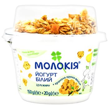Molokiya Pear-Vanilla White Yogurt + Granola 2.5% 170g - buy, prices for COSMOS - photo 1