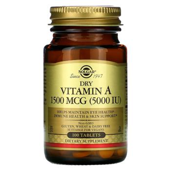 Solgar Dry Vitamin A 1500mcg 100 tablets