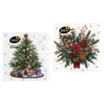 Silken Christmas Tree and New Year's Bouquet 2-Ply Table Napkins 12pcs 33*33cm