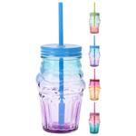 Rainbow Cocktail Glass with Straw 475ml