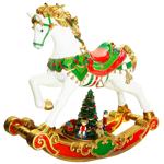 Декоративна фігура Конячка гойдалка з LED підсвічуванням і музичною ялинкою 57см 838-515 BONADI 1 шт