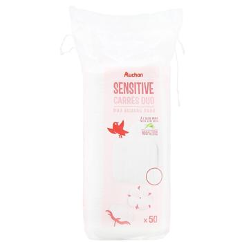 Ватні подушечки Auchan Sensitive квадратні косметичні 50шт - купити, ціни на Auchan - фото 2