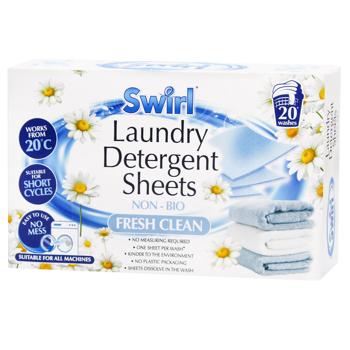 Swirl Fresh Clean Universal Laundry Detergent Sheets 20pcs - buy, prices for NOVUS - photo 1