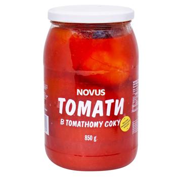 Помидоры Novus неочищенные в томатном соке 850г - купить, цены на NOVUS - фото 1