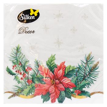 Silken New Year's Composition 3-Ply Table Napkins 33x33cm 18pcs - buy, prices for MegaMarket - photo 2