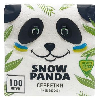 Серветки столові Сніжна Панда одношарові 24*24см 100шт - купити, ціни на КОСМОС - фото 2