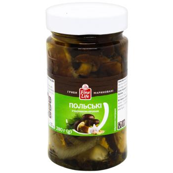 Грибы Fine Life польские маринованные с чесноком и укропом 280г