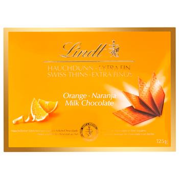 Шоколад молочний Lindt зі смаком апельсина в тонких пластинках 125г - купити, ціни на КОСМОС - фото 2