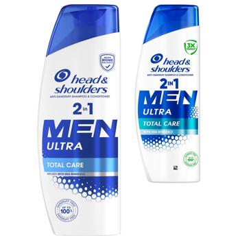 Шампунь та бальзам-ополіскувач Head&Shoulders Men Ultra Total Care 2в1 330мл - купити, ціни на КОСМОС - фото 1