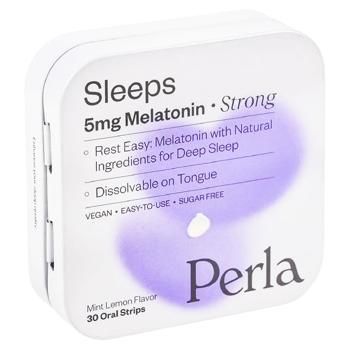 Дієтична добавка PERLA HELSA м'ятні смужки з мелатоніном 1мг - купити, ціни на Grono - фото 1