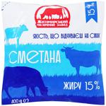 Сметана Житомирський Молочний Завод 15% 400г