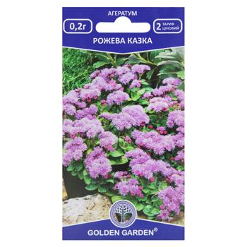 Насіння квітів Golden Garden Агератум Рожева казка 0,2г